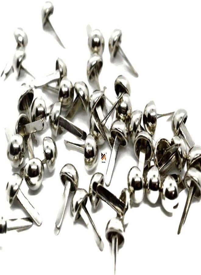 Nimida™ Large 15 mm Metal Brad Pins/Split Pin/Rivet/Stud/Skull pins/Spikes/Paper Fastener for Scrapbooking, DIY, Leather Goods, Spikes | Shiny Steel/Silver Colour | 100 nos - Image 1
